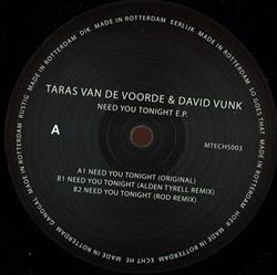 Download Taras Van De Voorde & David Vunk - Need You Tonight