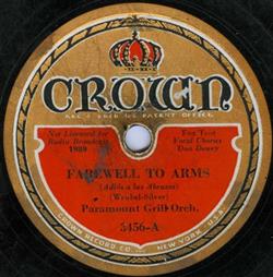Download Paramount Grill Orch Goodrich Cavaliers - Farewell To Arms Youre An Old Smoothie