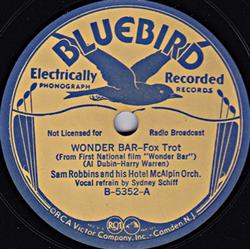 Download Sam Robbins And His Hotel McAlpin Orchestra - Wonder Bar Wagon Wheels