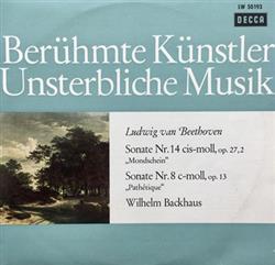 Download Wilhelm Backhaus - Beethoven Mondschein Sonate Pathétique