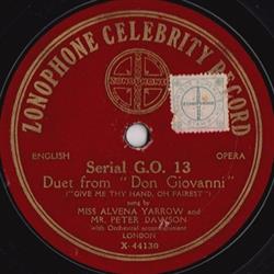 Download Miss Alvena Yarrow And Mr Peter Dawson Ernest Pike And Peter Dawson - Duet From Don Giovanni Duet From La Bohême
